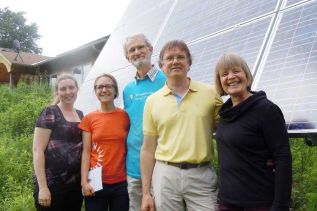 Kristina Inrig, Julie Leach, David Hahn, Mike Brigham and Rena Upitis at the 2014 Community Energy Retreat at Wintergreen Studios